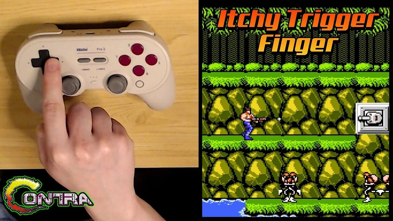 Contra gameplay but I only use 1 finger