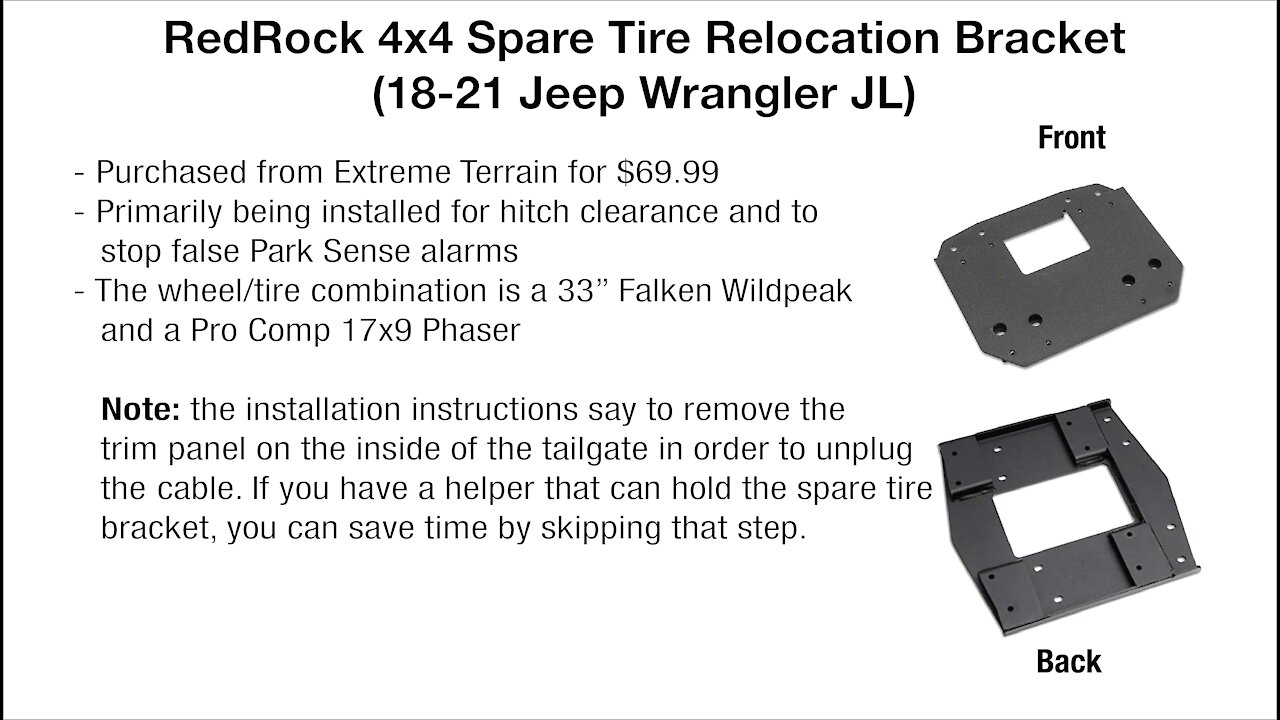 Jeep JLU ParkSense False Alarms; Will the Red Rock Spare Tire Relocation Bracket Resolve the Issue?