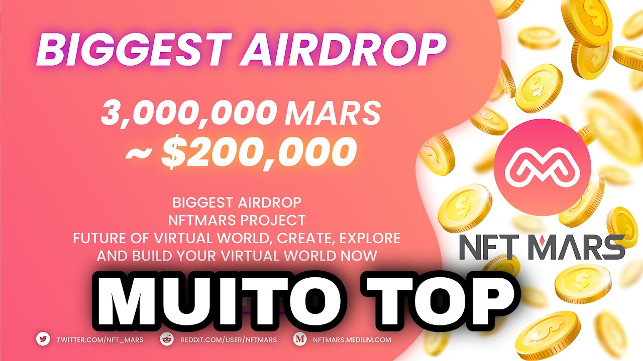 AIRDROP NFTMARS GANHE ATE $200,000 BUSD MUITO TOP RÁPIDO E FÁCIL DE FAZER