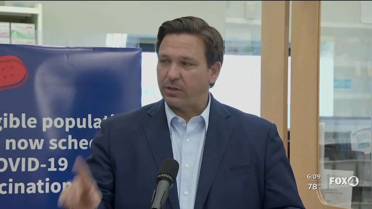 DeSantis says vaccines open up to all by April