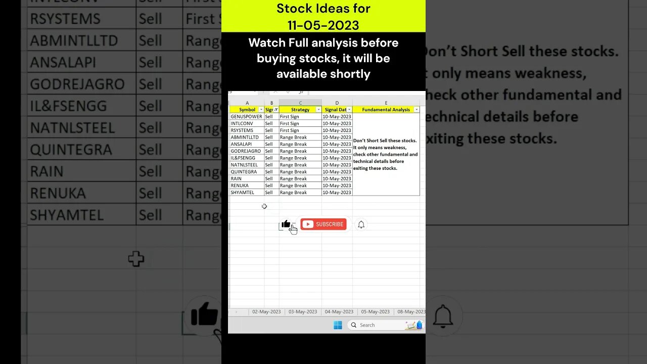 #stocks for #investment on 11-05-2023 #shorts #money #profit #stockmarket #trading #stockanalysis