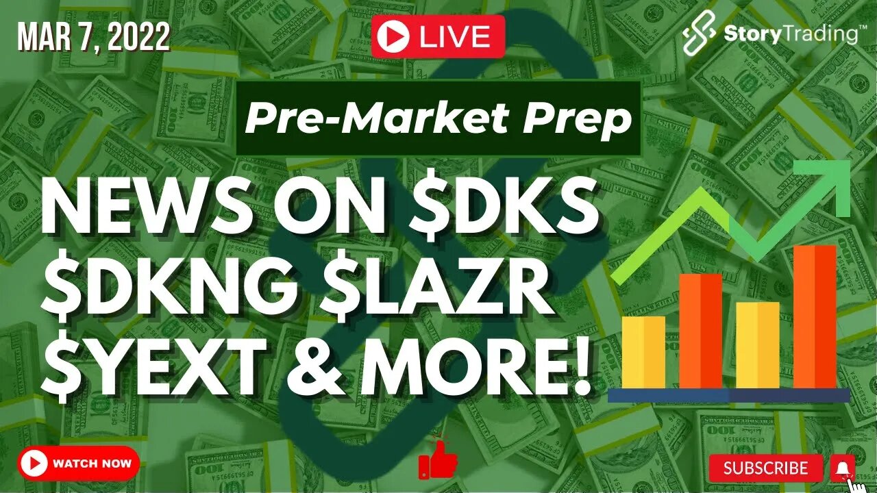 3/7/23 PreMarket Prep: News on $DKS $DKNG $LAZR $YEXT & more!