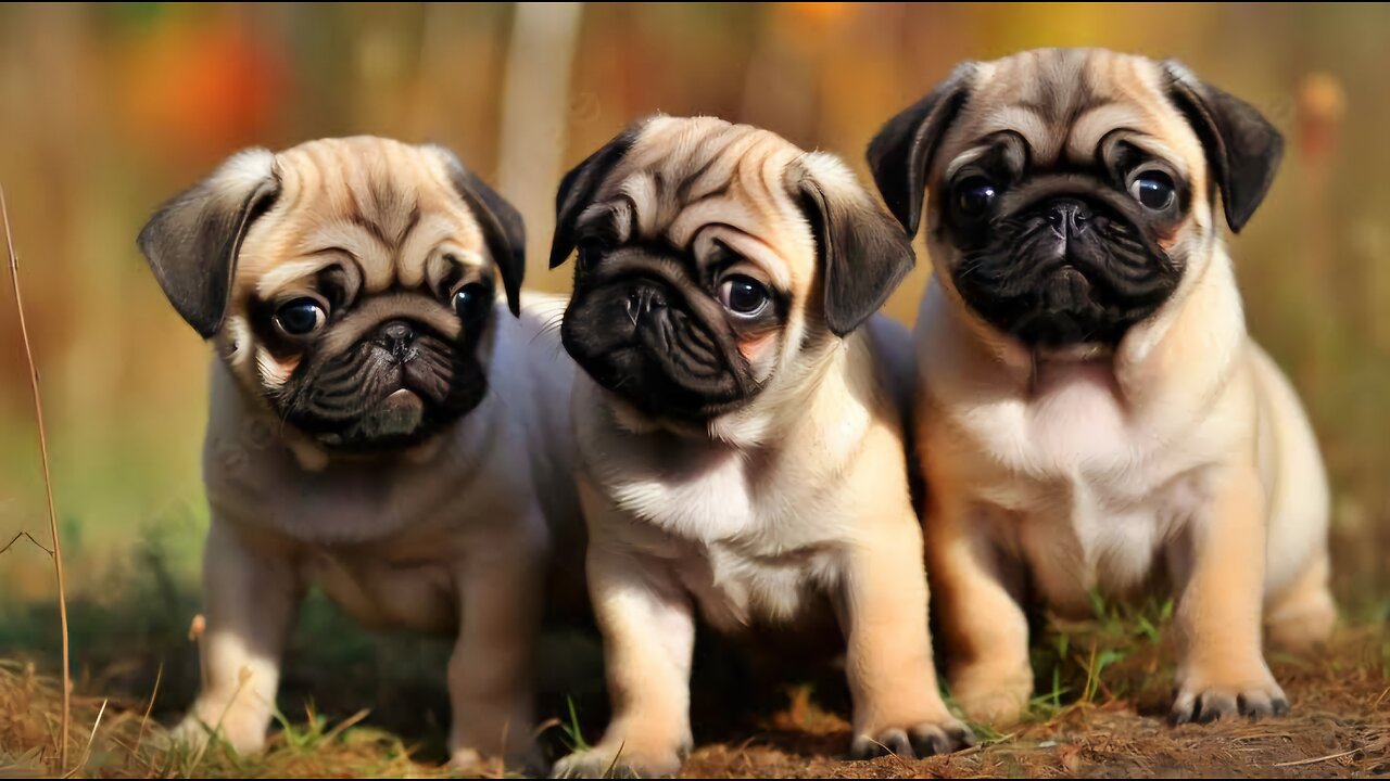 🐶"Wild Baby Pugs' Adorable Tussle"🐶