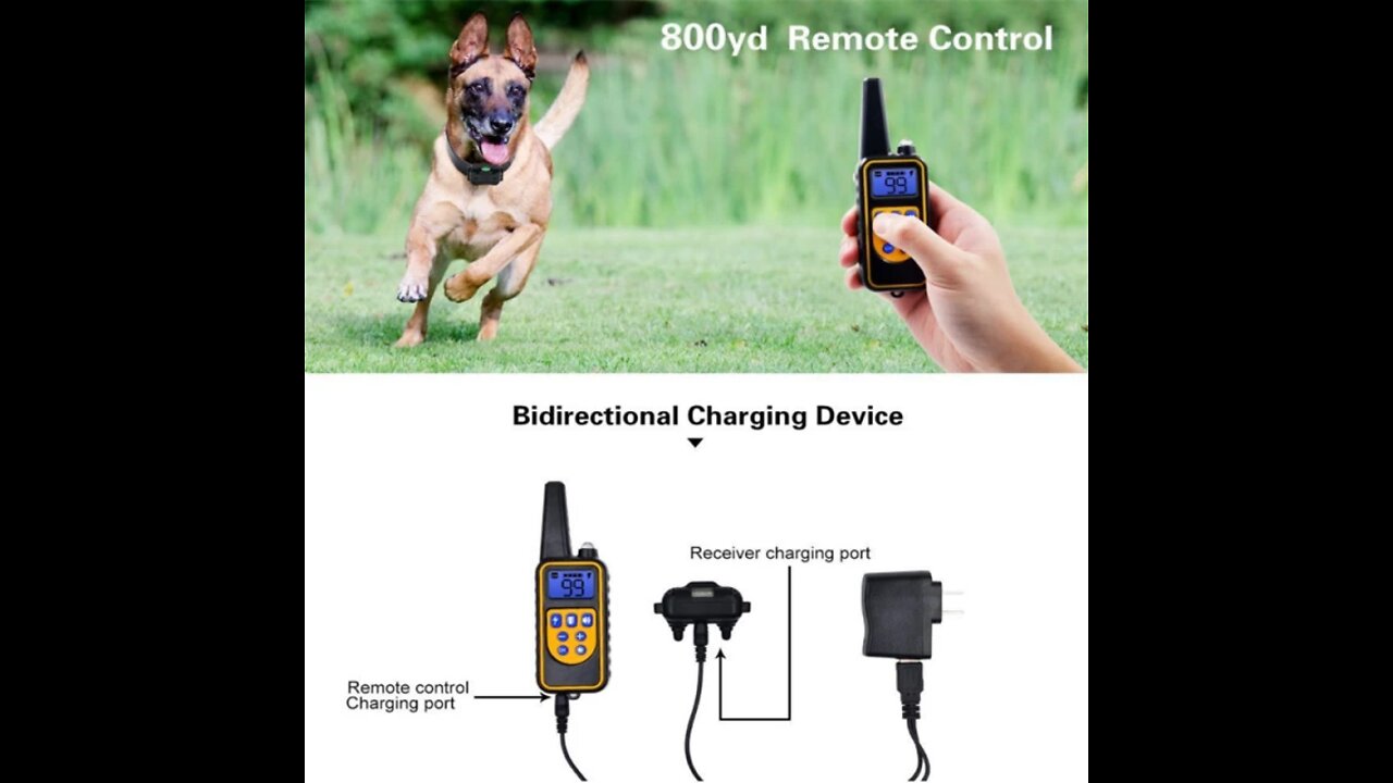 Electric Dog Training Collar Dog Anti Bark Waterproof Rechargeable Pet Remote Control For Sound