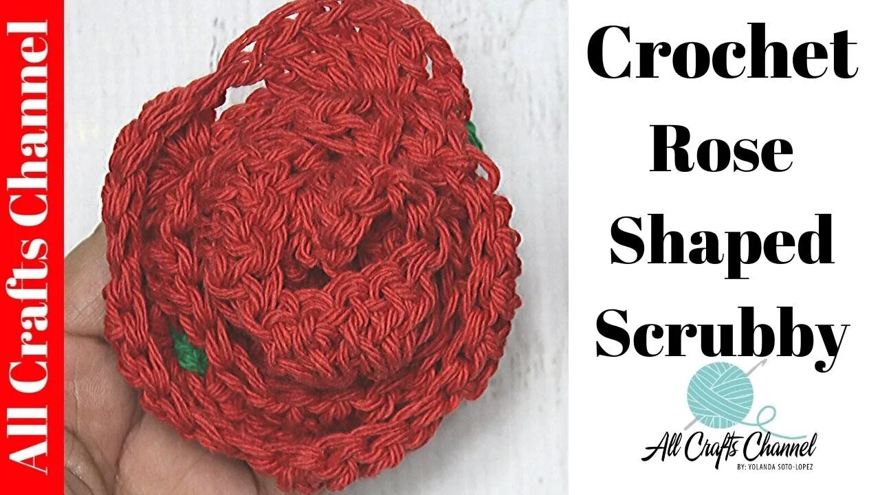 CROCHET: Rose shaped scrubby / exfoliating