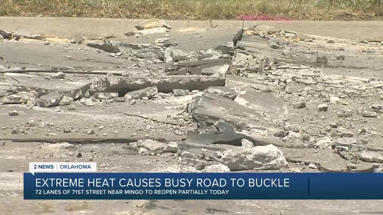 Some Tulsa roads buckle due to heat