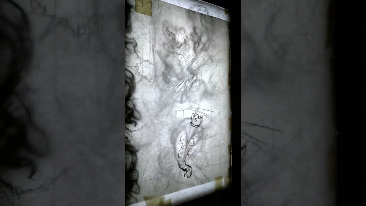 Charcoal art for comic panels