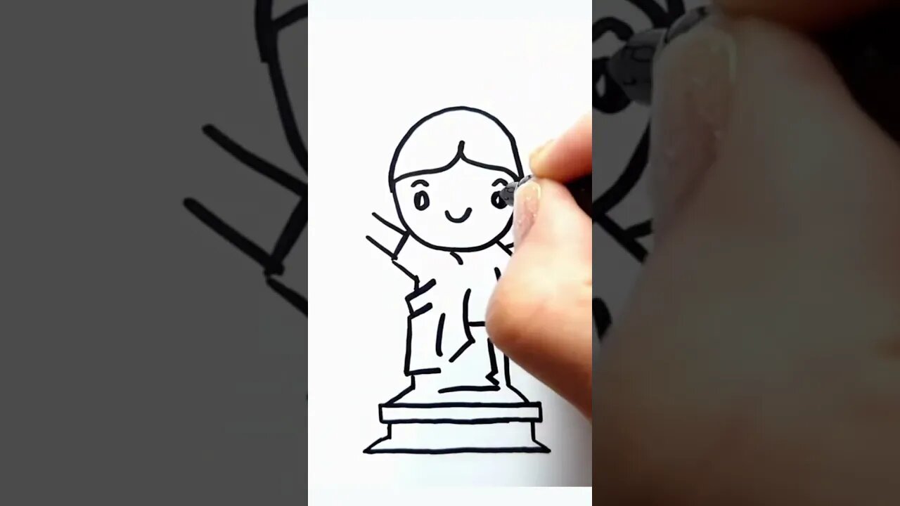 How to draw and paint Statue of Liberty USA