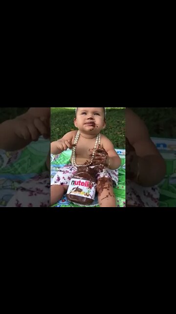 TOMEI BANHO COM NUTELLA , OLHA A SUJEIRA QUE EU FIZ #nutella #chocolate #infantil #meme #shorts