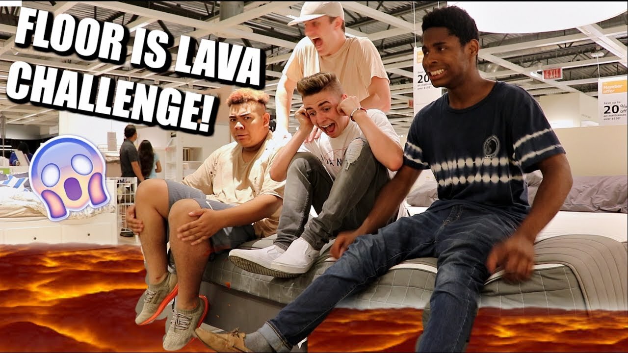 FLOOR IS LAVA CHALLENGE IN PUBLIC | Zach Clayton