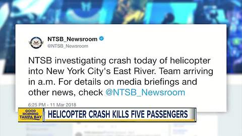 NYPD confirms 5 passengers in NYC helicopter crash are dead