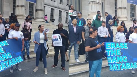 the Rally to Abolish the NYPD Gang Database BK Borough Hall