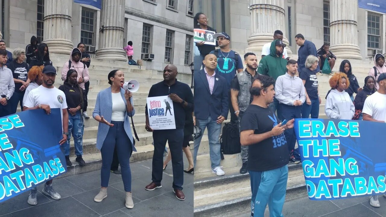 the Rally to Abolish the NYPD Gang Database BK Borough Hall