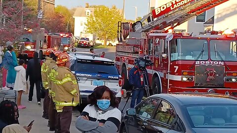 Boston fire department respond to a structure fire on Wayland Street