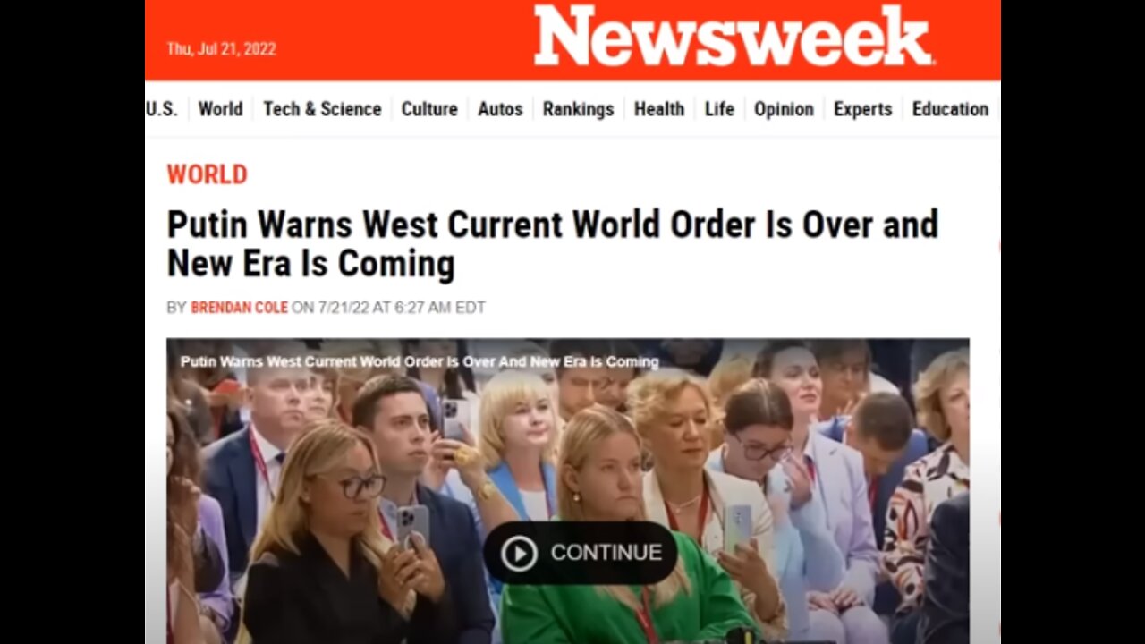 Putin Issues Chilling Warning To The West, Current World order is over!