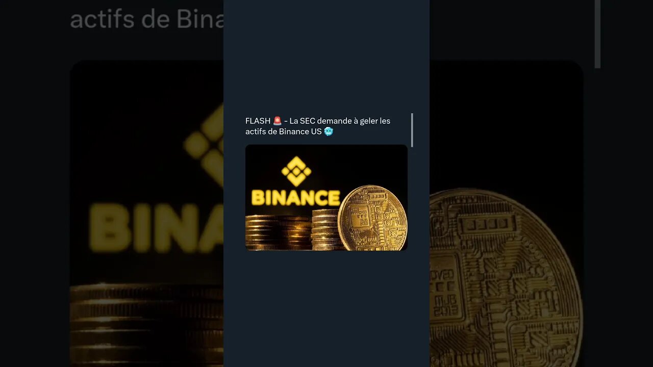 FLASH 🚨 - La SEC demande à geler les actifs de Binance US 🥶