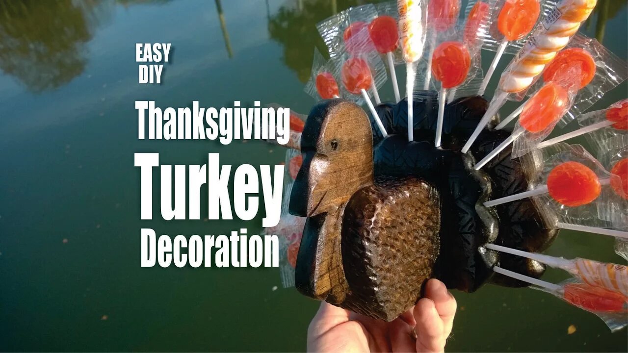 DIY Wood Turkey Thanksgiving Lollipop decoration