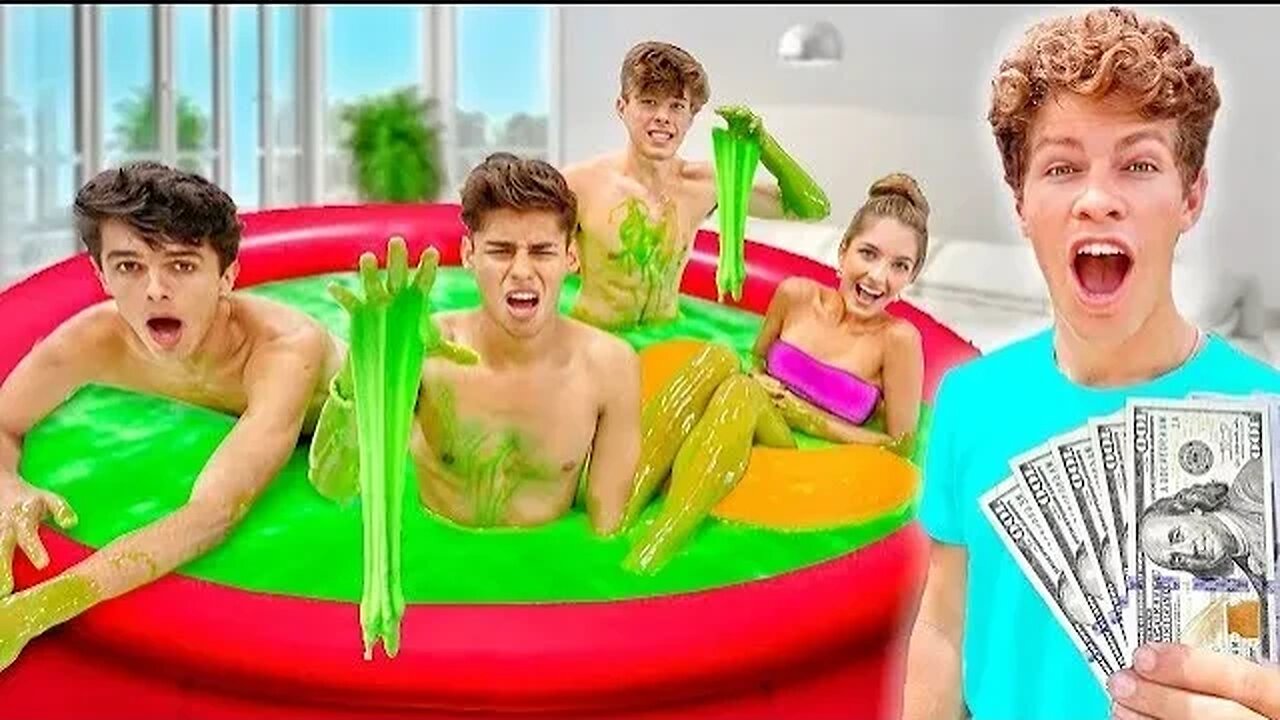 LAST TO LEAVE SLIME PIT WINS $10,000! |ben azelart,brent rivera |