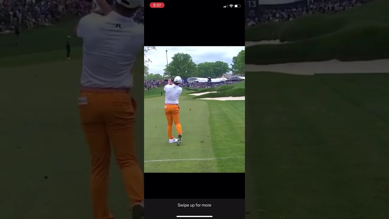 Viktor Hovland stiffs an iron shot! #golf #rydercup #viktorhovland