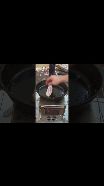 Hot Tent Camp Breakfast: Bacon & Pancakes