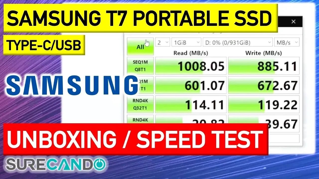 Samsung T7 Portable SSD Drive 1TB Unboxing, Firmware Updates & Speed Tests