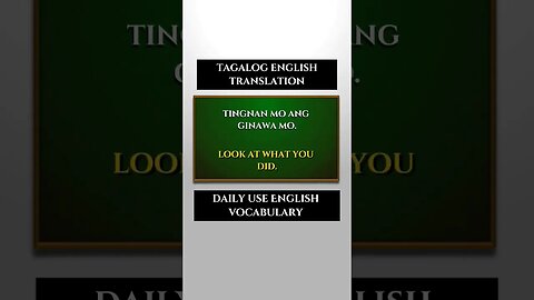 Lesson #29 Tagalog English Translation Daily use English vocabulary #englishtranslation #educational