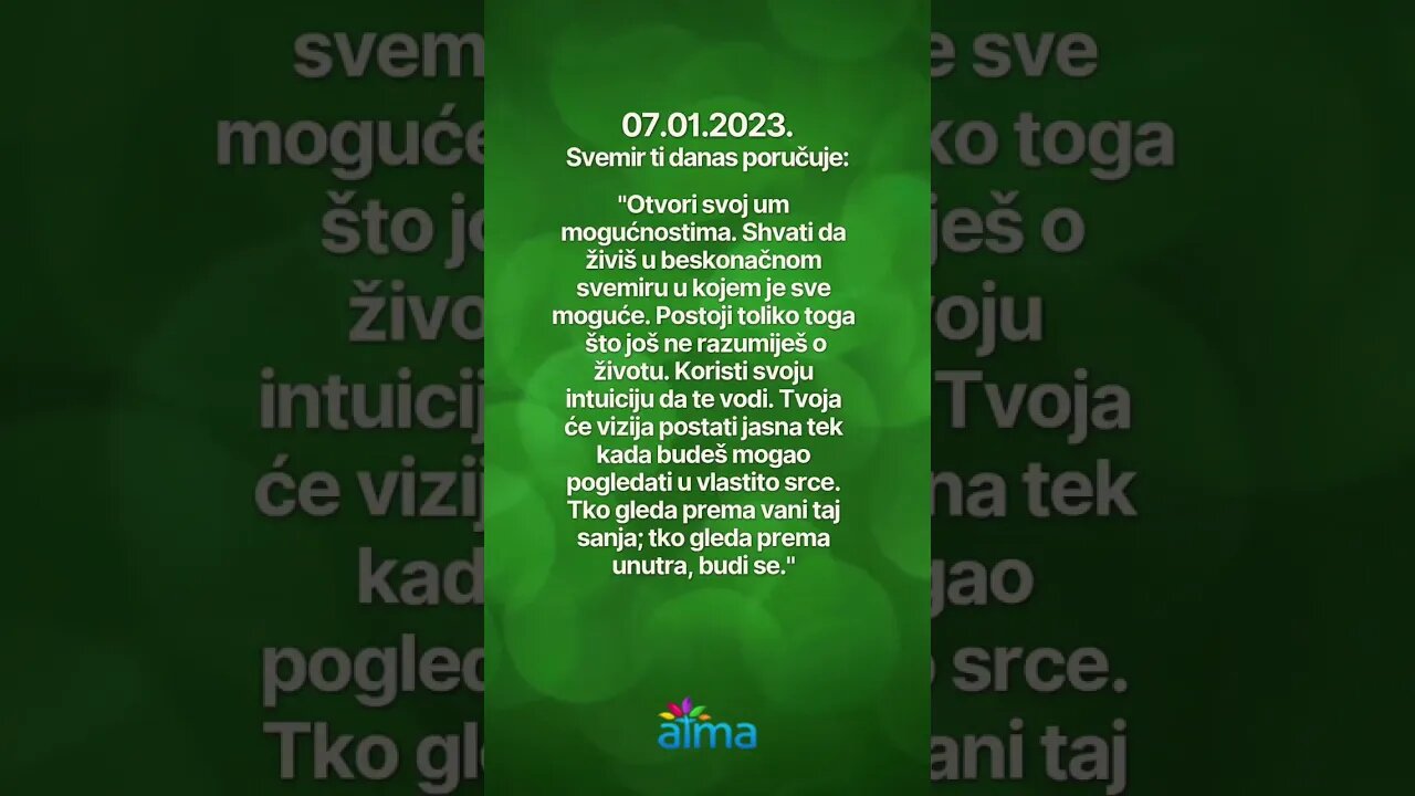 OTVORI SVOJ UM NOVIM MOGUĆNOSTIMA! Poruka Svemira 07.01.2023. 💙