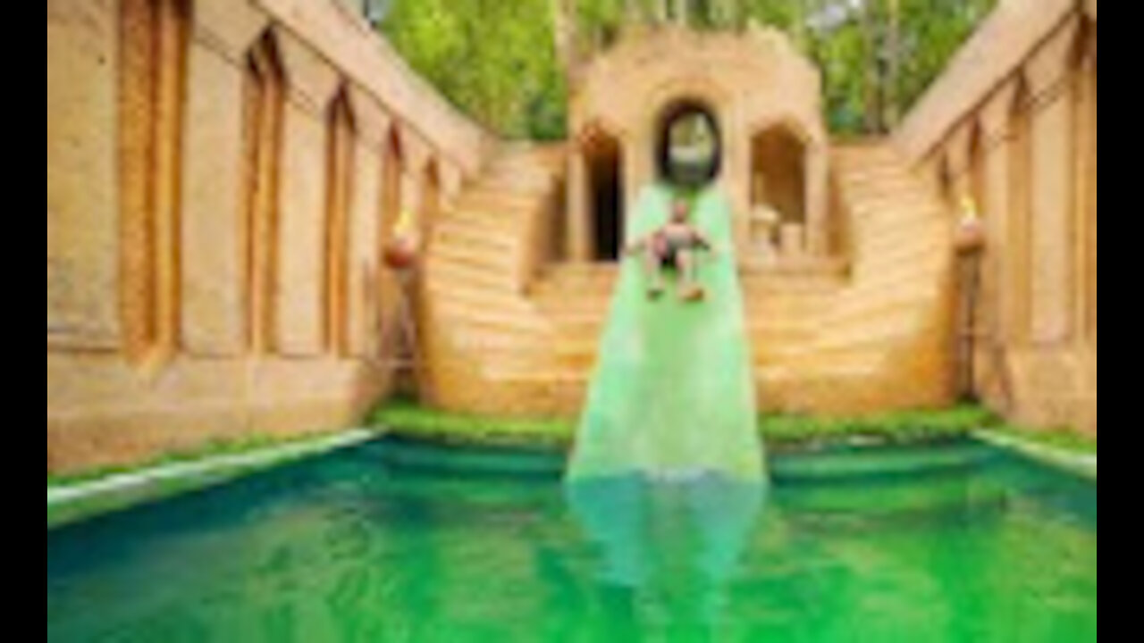 80 Days Built Underground Water Slide Pool and Temple Tunnel