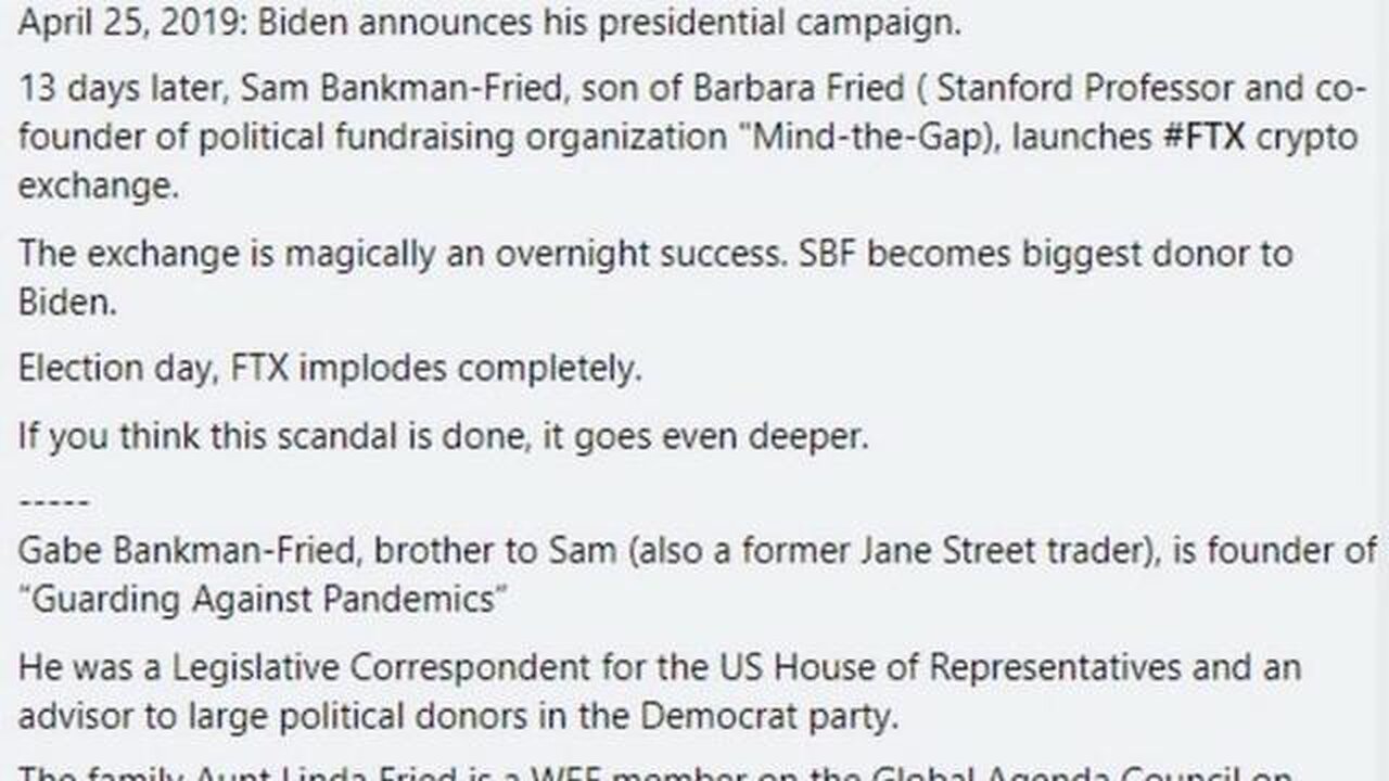 DEMOCRAT MEGADONOR SAM BANKMAN-FRIED STOLE $8 B REDUCED SENTENCE BUT TRUMP PERSECUTED FOR NON CRIME