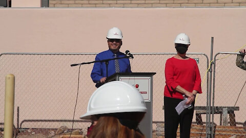 AZNG Command Sgt. Maj. Fidel Zamora speaks at ground breaking ceremony