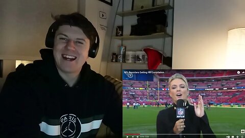 IRISH MAN REACTION TO NFL Reporters Getting Hit Compilation