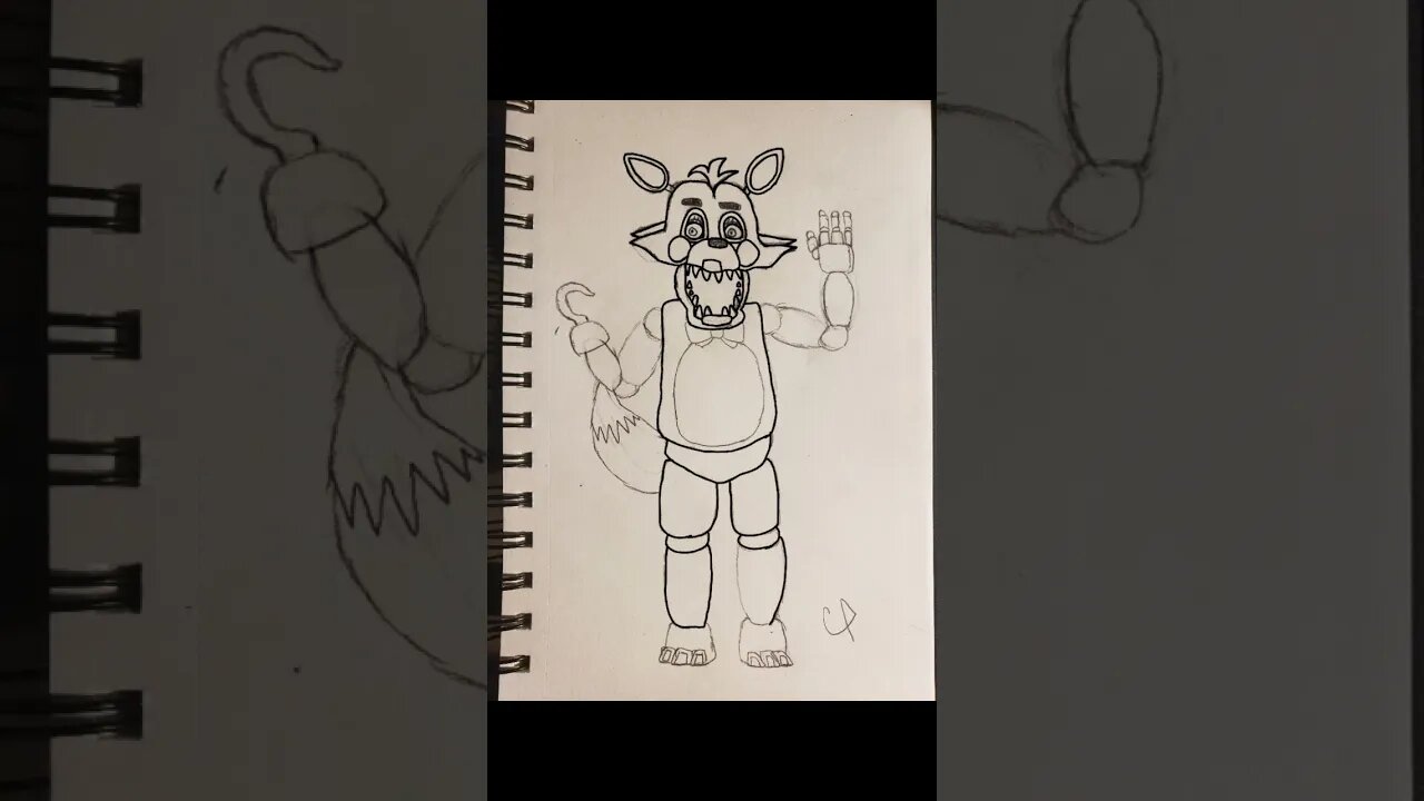 draw over of my Funtime Foxy drawing (fixed Mangle) #fivenightsatfreddys #manglefnaf #fnaf2 #art