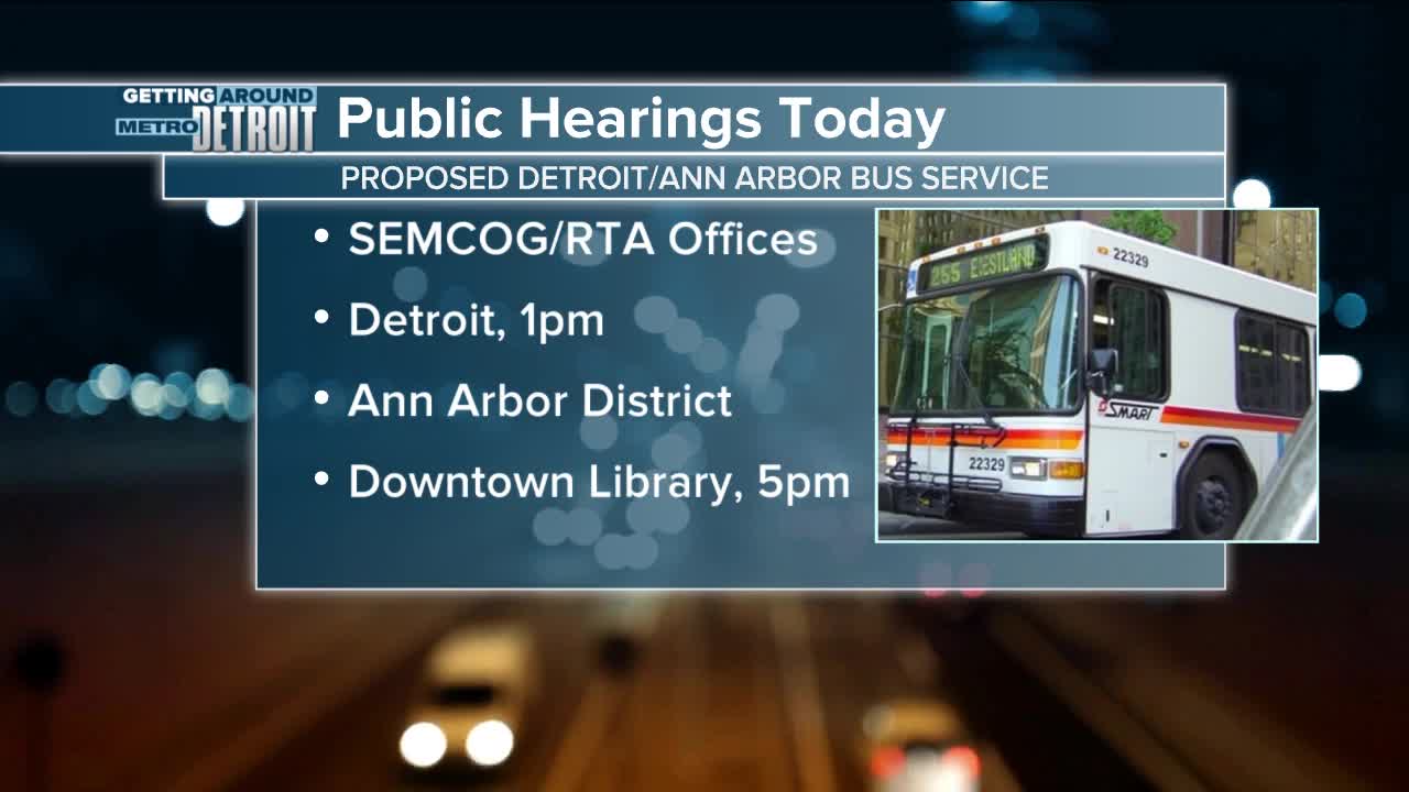 Public hearings today for proposed Detroit/Ann Arbor bus service