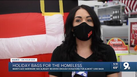 Mark's Ace Hardware gives holiday bags to the homeless