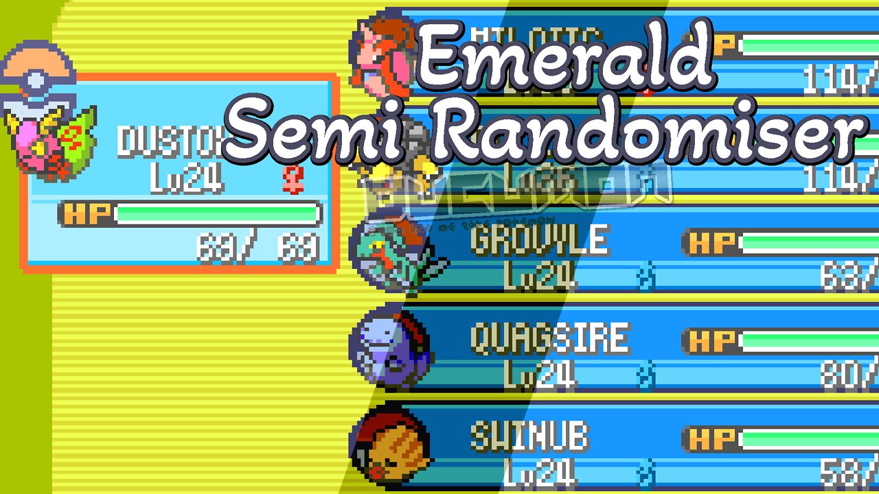 Pokemon Emerald Semi Randomiser - New GBA Hack ROM with GREAT BST curve by Anguishjumps