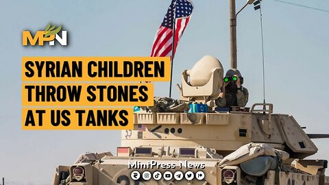 Syrian Children Throw Stones At US Tanks