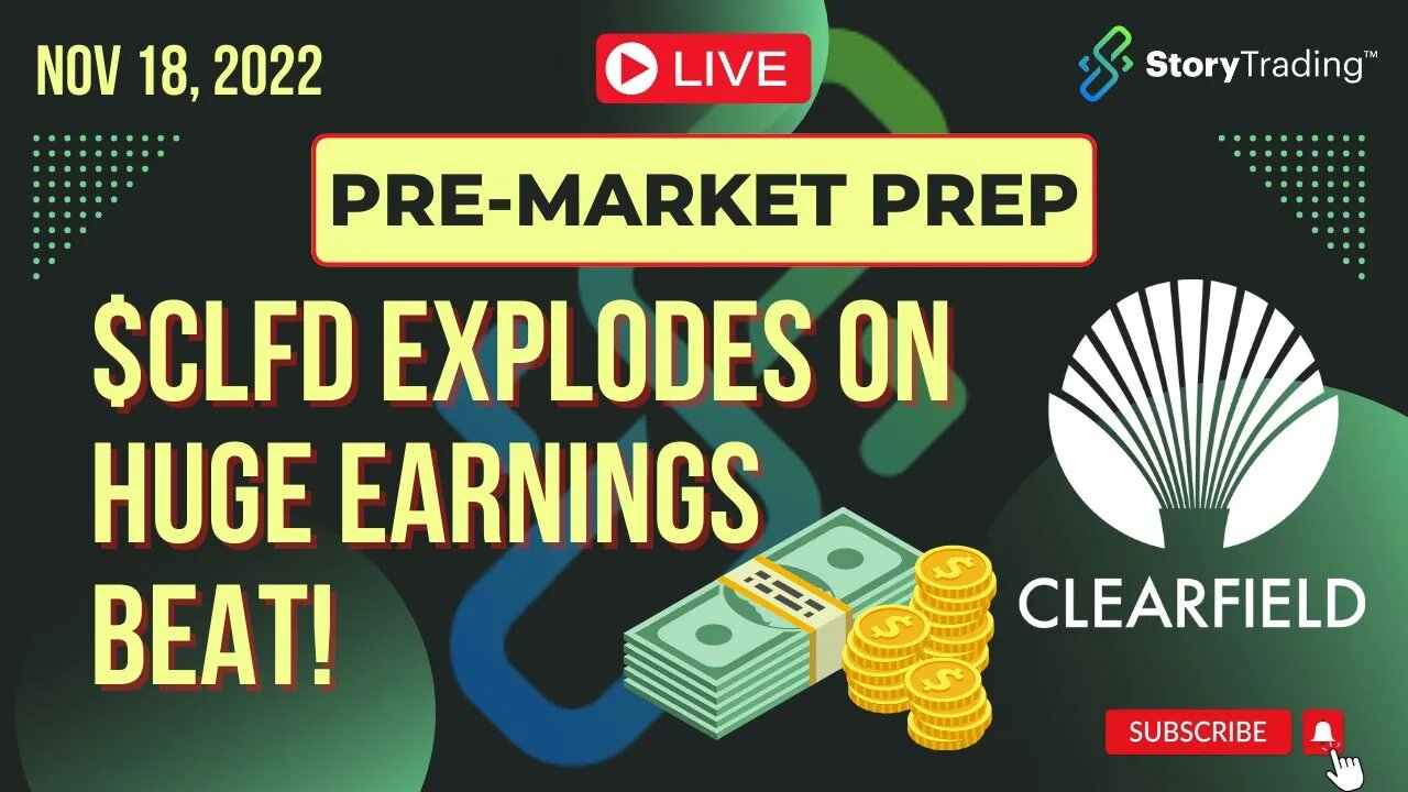 11/18/22 Pre-Market Prep: $CLFD Explodes on Huge Earnings Beat!