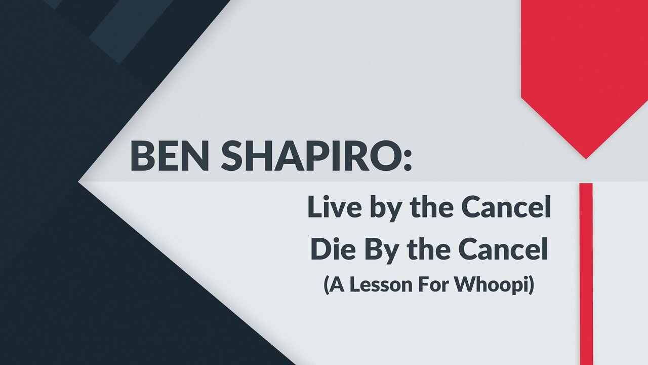 BEN SHAPIRO: Has More to Say to Caryn Johnson (AKA Whoopi)