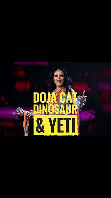 Doja cat with yeti and a dinosaur