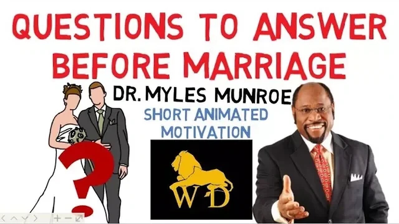 PRE-MARRIAGE TEST QUESTIONS by Dr Myles Munroe (Very Funny Must Watch)