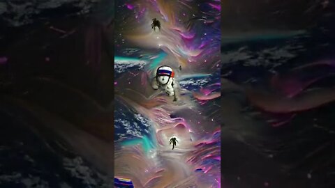 PAINTING -- an astronaut in space #shorts #animation #art #anime #painting