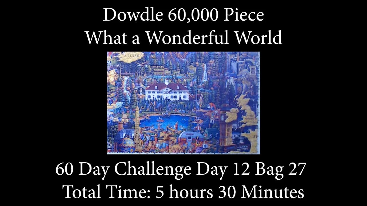 60,000 Piece Challenge What a Wonderful World Jigsaw Puzzle Time Lapse - Day 12 Bag 27!