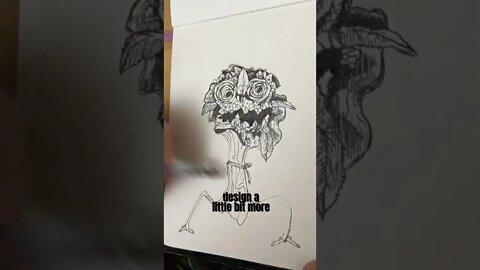 Drawing a Bouquet Monster for inktober day 6 👹! #shorts