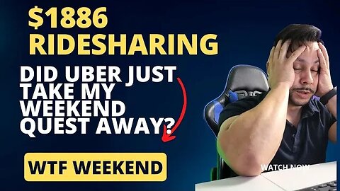 $1886 ridesharing even after Uber took my weekend quest away | Uber weekly income