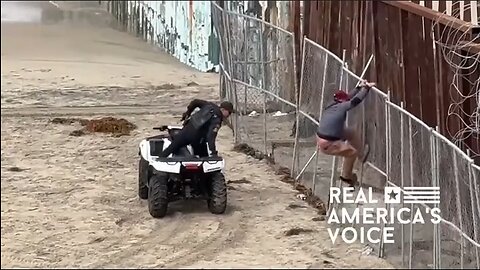 US Border Patrol pretends to try to stop military aged invaders from entering the country