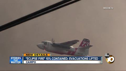 "Eclipse Fire" 10% contained, evacuations lifted