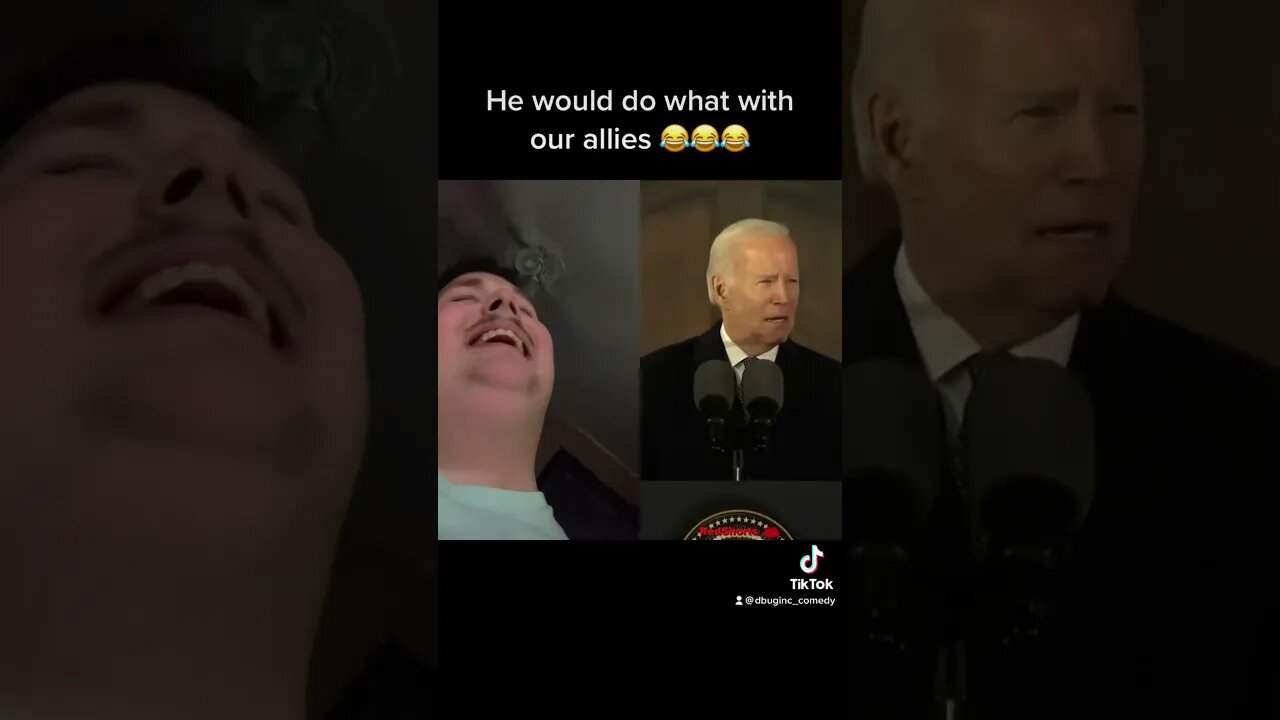 He would do what with our allies? #comedy #funny #reaction #joebiden #fyp #shorts #president #2024