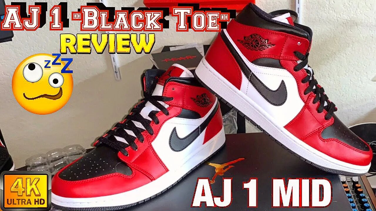 Air Jordan 1 Mid "CHICAGO BLACK TOE" 2020 | Unboxing/Detailed Review! (4K)