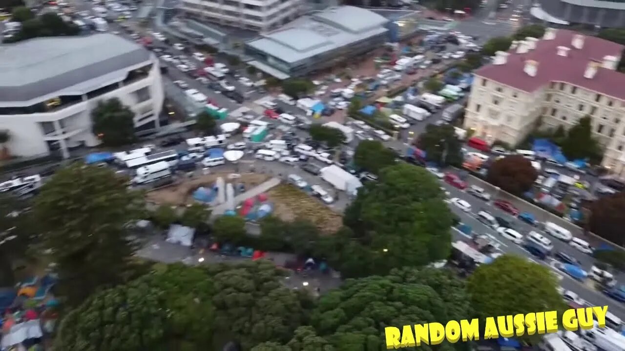 DRONE FOOTAGE NZ FREEDOM CONVOY 2022 - NEW ZEALAND HOLDING THE LINE 19-02-2022