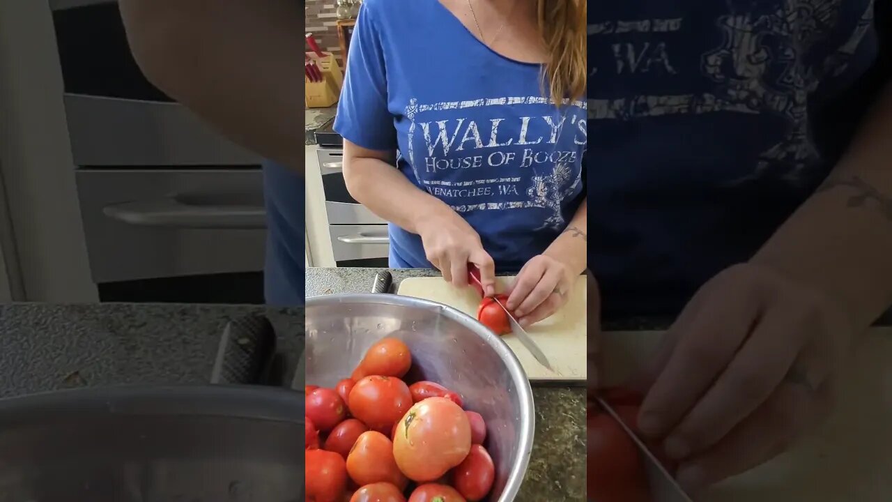 Let's make dinner 🤤🍽️ #simpleliving #homestead #garden #tomato #pastasauce #homemade #countrylife